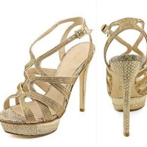 PELLE MODA Mailin Gold and Bronze Strappy Sandal
